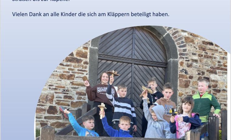 Rodder Gemeinde Rodder Kläpperkinder in Rodder unterwegs Gemeinde Rodder Eifel Bildschirmfoto 2022 04 19 um 19.23.47